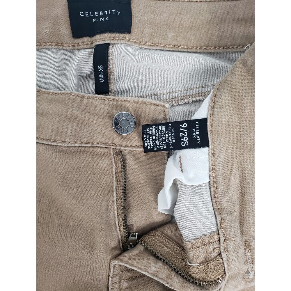 Celebrity Pink Sandset Beige Skinny Jeans Pants 5 Pocket Junior Women‎ 9 / 29 S - Picture 6 of 9